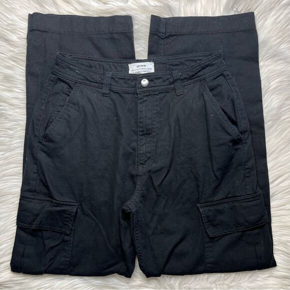 Cotton On Wide Leg Cargo Jeans Black Size 6 - Picture 1 of 3